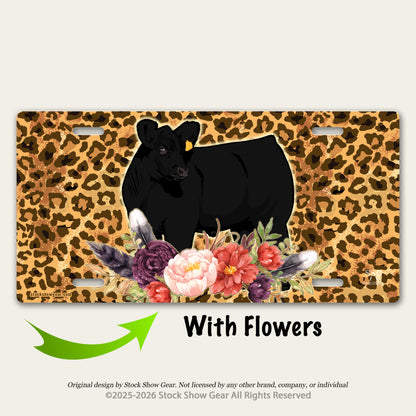 Black Cattle License Plates | Cheetah |Floral