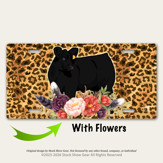 Black Cattle License Plates | Cheetah |Floral