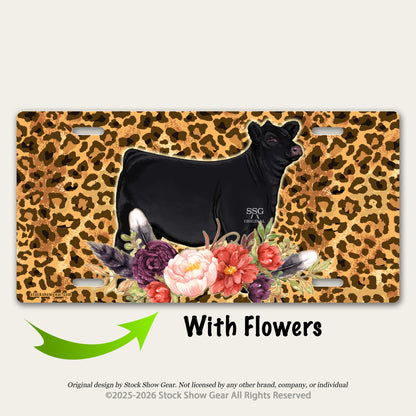 Black Cattle License Plates | Cheetah |Floral