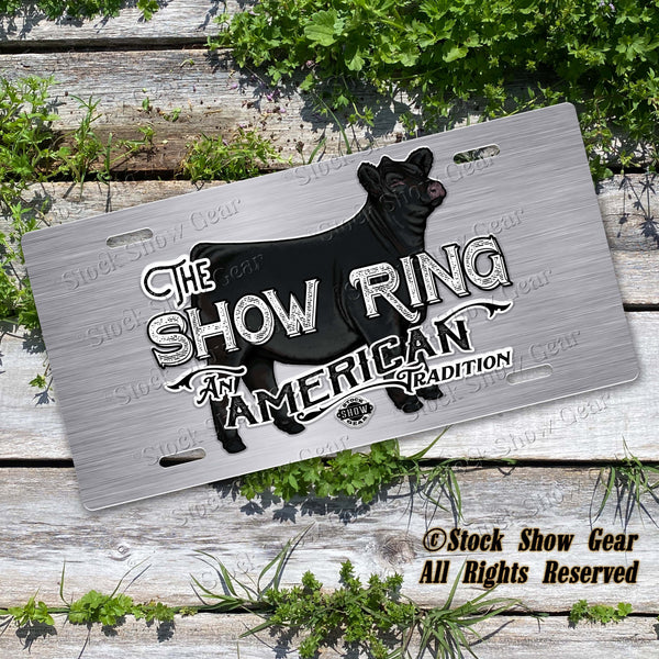 Black Angus Heifer "Show Ring"  License Plate Designs