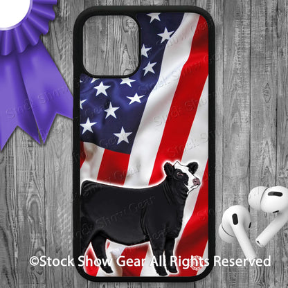 Black Baldy Heifer "USA Flag" Phone Cases-iPhone and Samsung-Multiple Choices