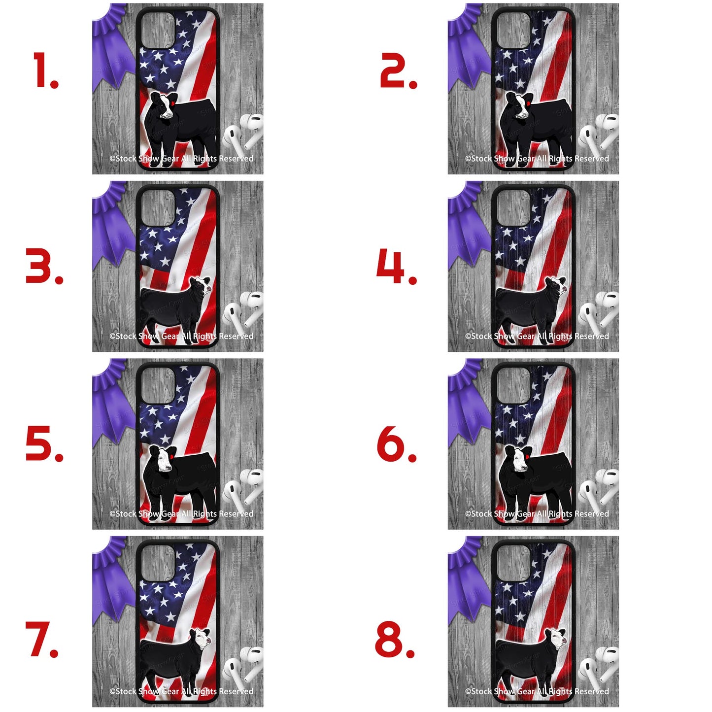 Black Baldy Heifer "USA Flag" Phone Cases-iPhone and Samsung-Multiple Choices