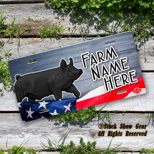 Black Pig "Planked Wood Flag" License Plate Design
