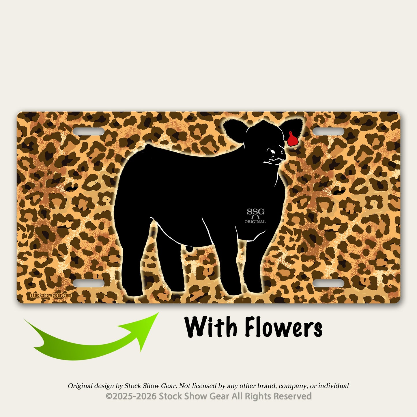 Black Cattle License Plates | Cheetah |Floral