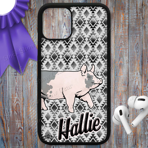 Blue Butt Pig "Gray Diamond" Design Phone Cases