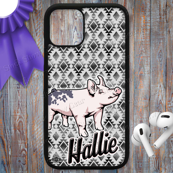 Blue Butt Pig "Gray Diamond" Design Phone Cases