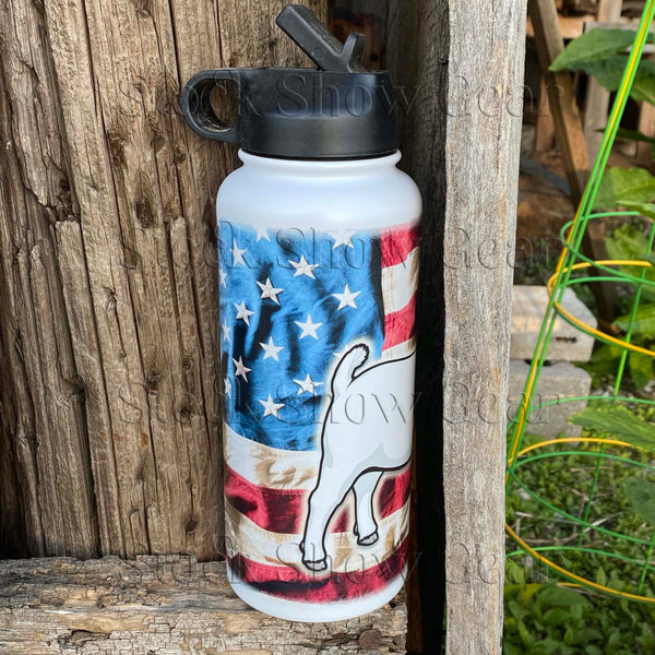 Red Traditional Boer "Wrinkled USA" Water Canteen