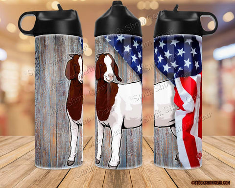 Boer Goat "USA Flag" Kids Water Bottles