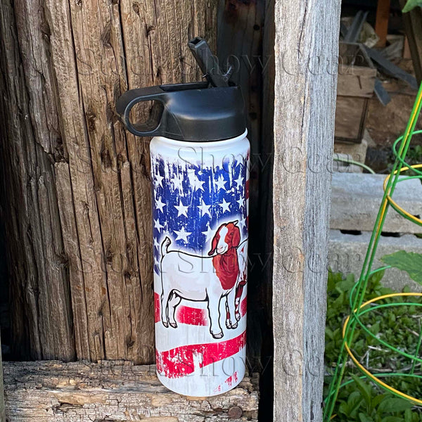 3 Red Boers "Distressed USA" Water Canteen