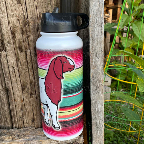 Red Traditional Boer "Serape Mex" Water Canteen