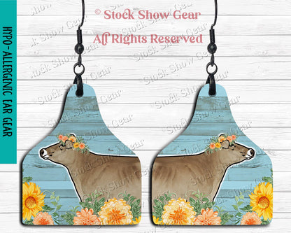 Brown Swiss Dairy Cow Earrings - Variety of Designs