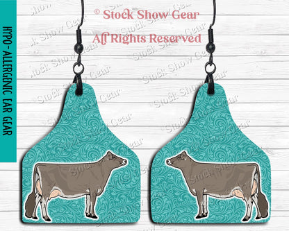 Brown Swiss Dairy Cow Earrings - Variety of Designs
