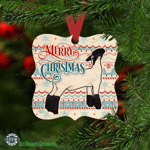 Club Lamb Wood Christmas Ornaments