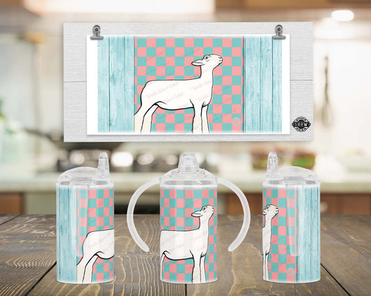 Show Lamb "Checkerboard" Sippy Tumbler-Water Bottle