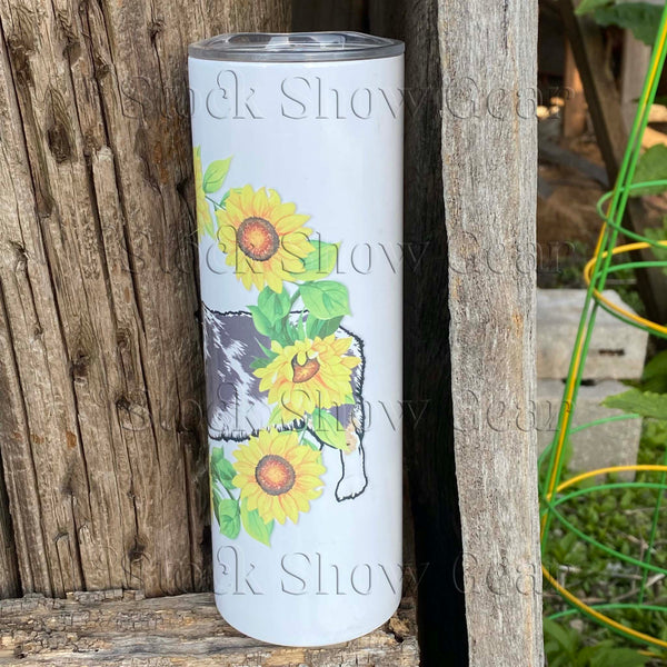 Cowboy Corgi "Sunflower Wreath" Tumbler