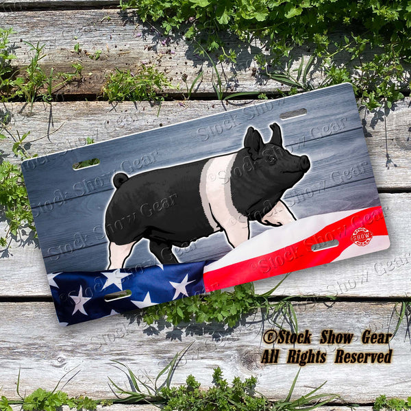 Cross Pig "Planked Wood Flag" License Plate Design