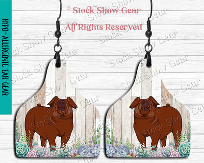 Duroc Pig Earrings