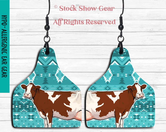 Ayrshire-Red Holstein Earrings