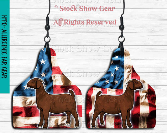 Boer Goat "Patriotic" Earring Designs