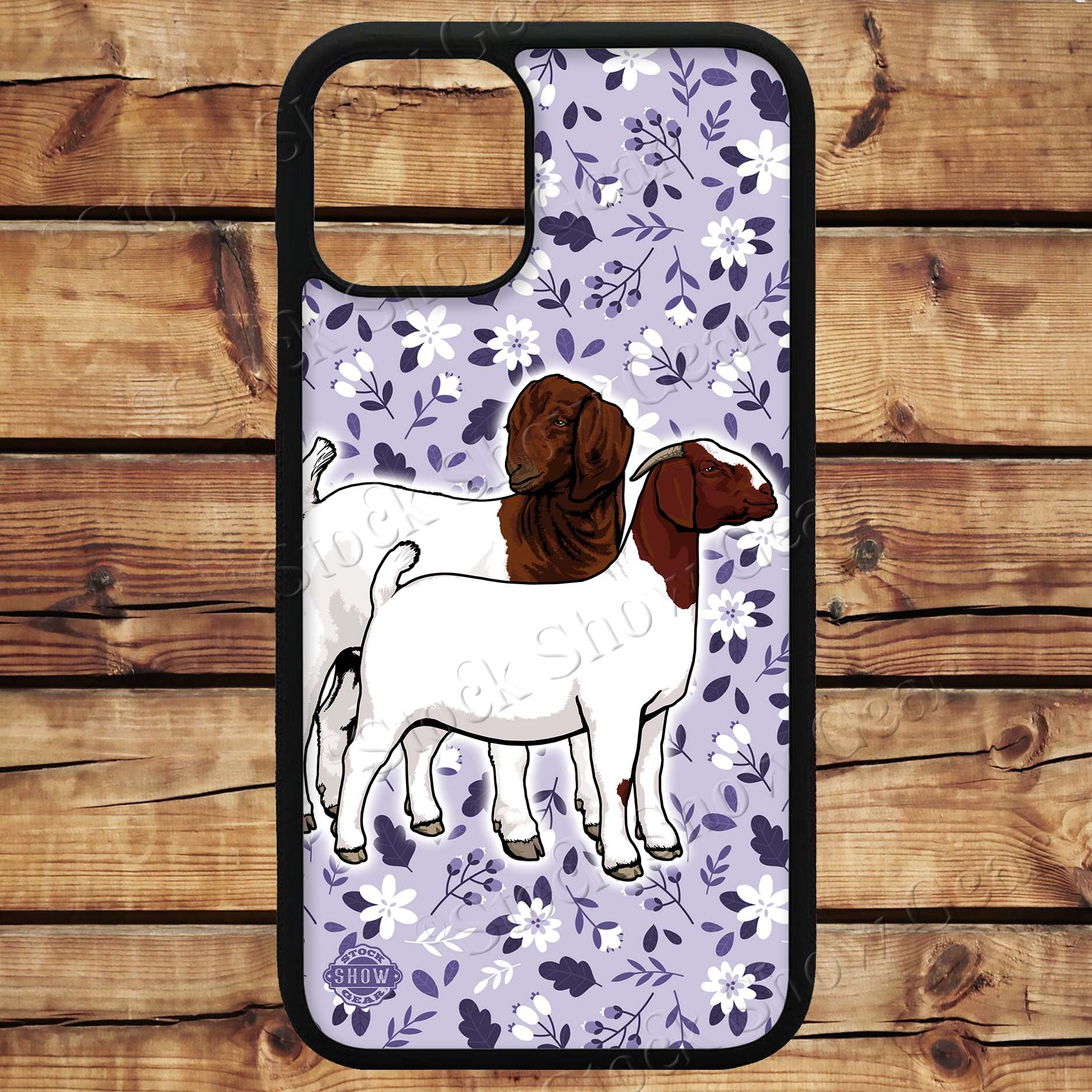 Boer Goats "Lavender Floral" Phone Case Design