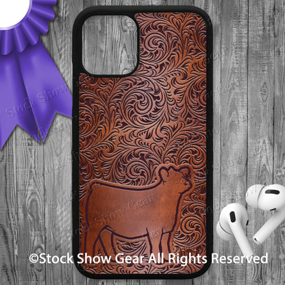 Show Heifer "Tooled Leather-Look" Phone Case-iPhone and Samsung