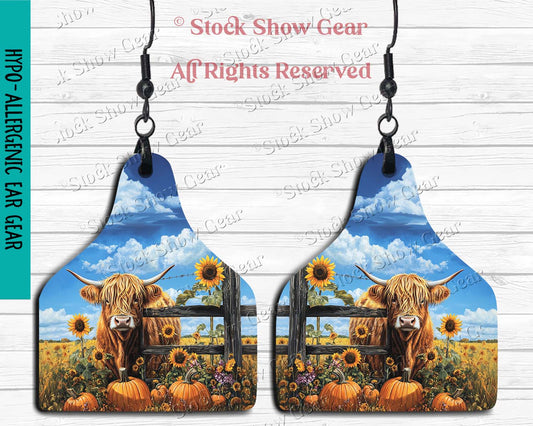 Dairy Cow Earrings - Fall Prints - Limited Edition
