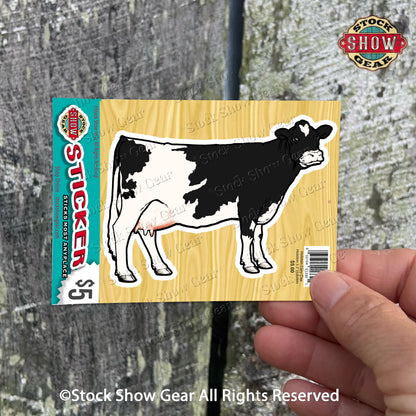 Black and White Holstein Dairy Cow Stickers - Variety Designs