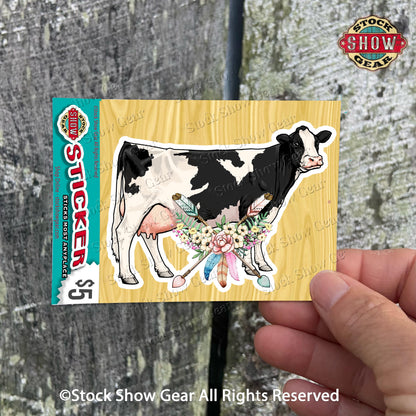 Black and White Holstein Dairy Cow Stickers - Variety Designs