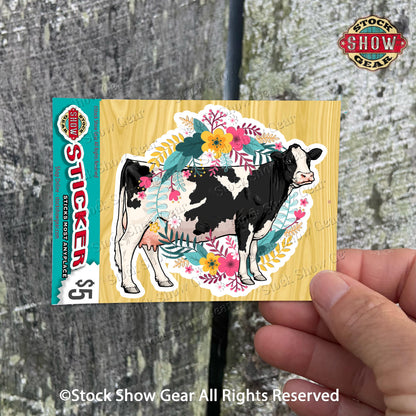 Black and White Holstein Dairy Cow Stickers - Variety Designs