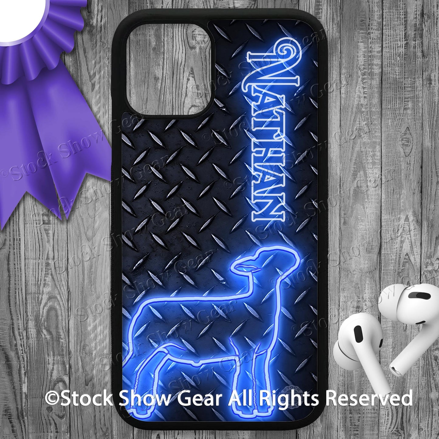Show Lamb "Black-Grunge Diamond Tread-Neon" Phone Cases-iPhone and Samsung