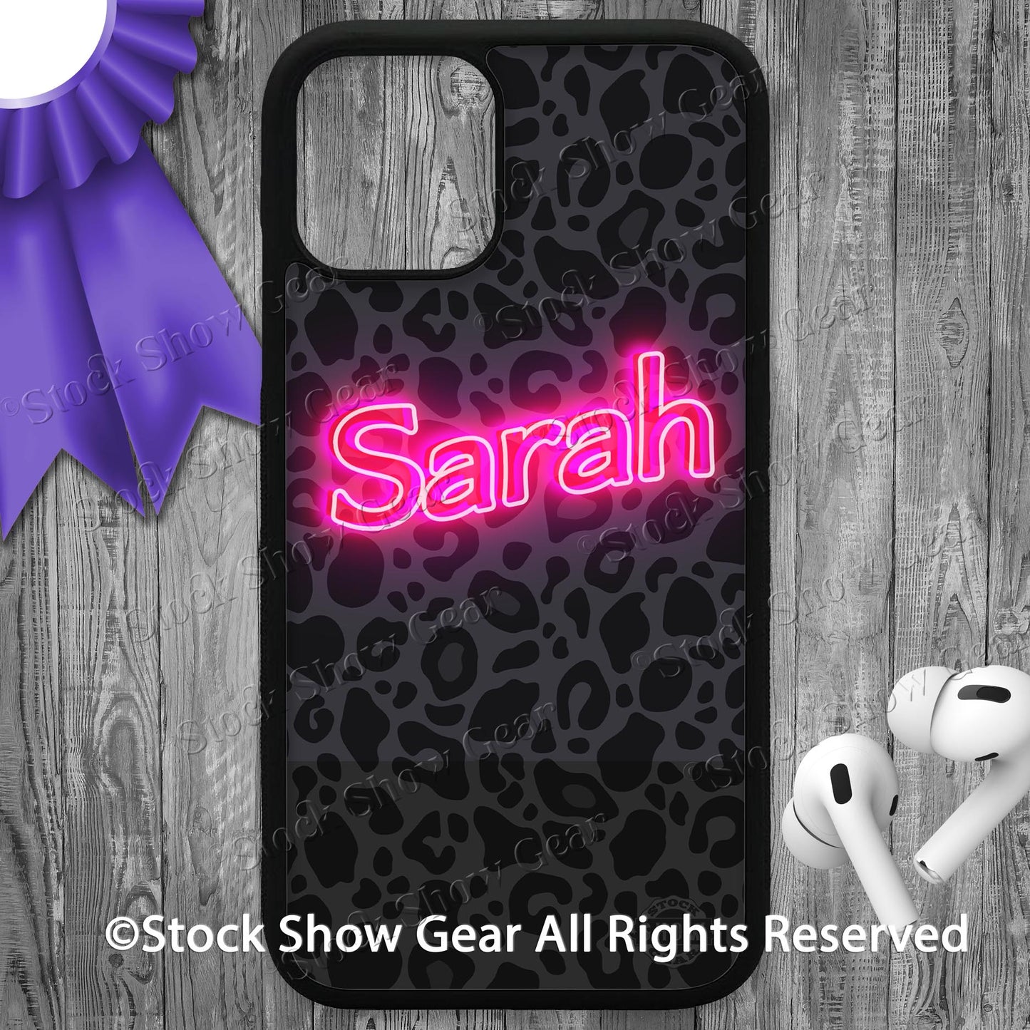 Show Heifer and Goat "Black-Leopard-Neon" Phone Cases-iPhone and Samsung