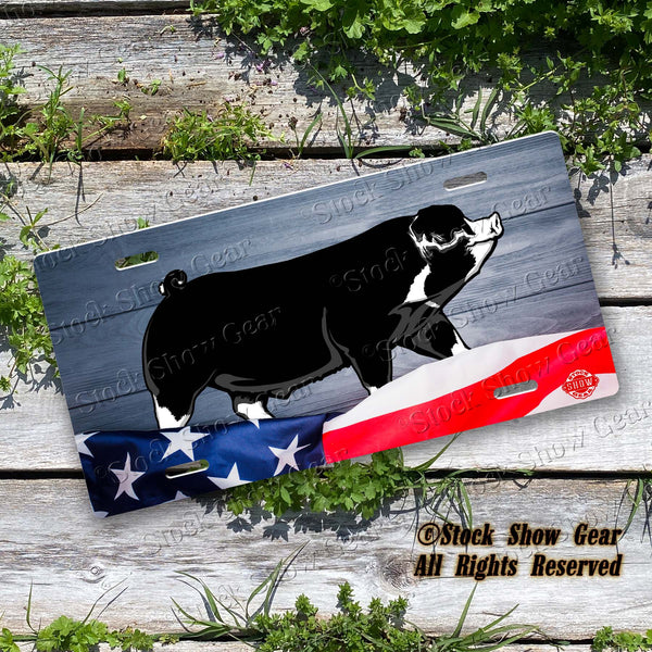 Poland Pig "Planked Wood Flag" License Plate Design