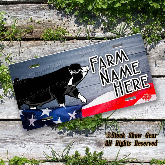 Poland Pig "Planked Wood Flag" License Plate Design