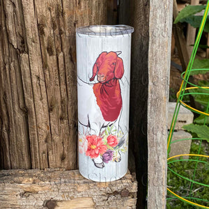 Red Head Boer "Gray Floral Swag" Tumbler