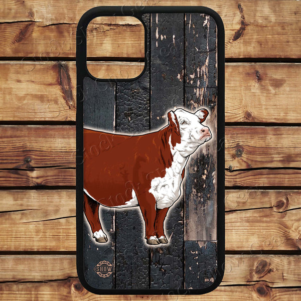 Red Hereford "Charred Wood" Phone Case Design