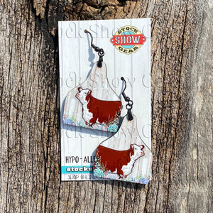 Red Hereford "Succulents" Earrings