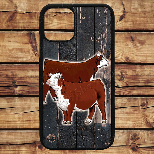 Red Hereford "Charred Wood" Phone Case Designs