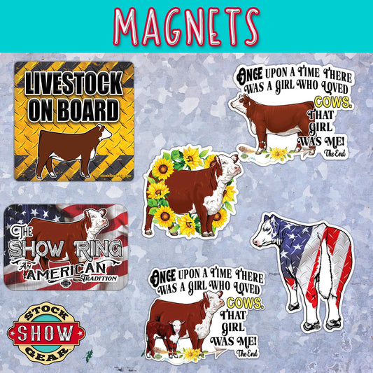 Red Hereford Cattle Magnets - Variety of Designs
