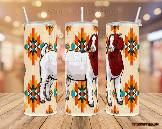 Red Traditional Boer "Cream Aztec" Tumblers