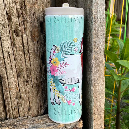 Red Traditional Boer "Happy Wreath" Tumbler