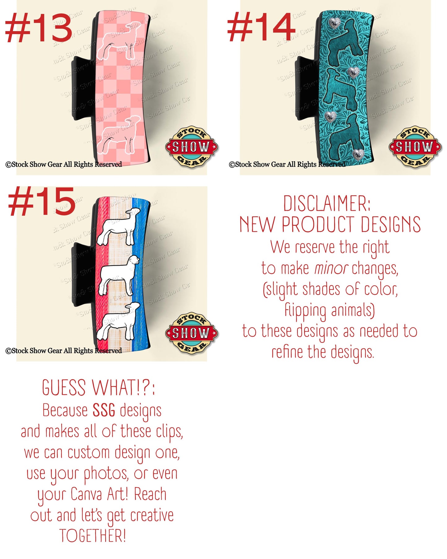 Sheep Hair Claw Clips