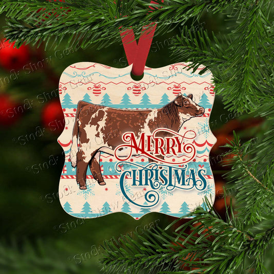Shorthorn Heifer Wood Christmas Ornaments
