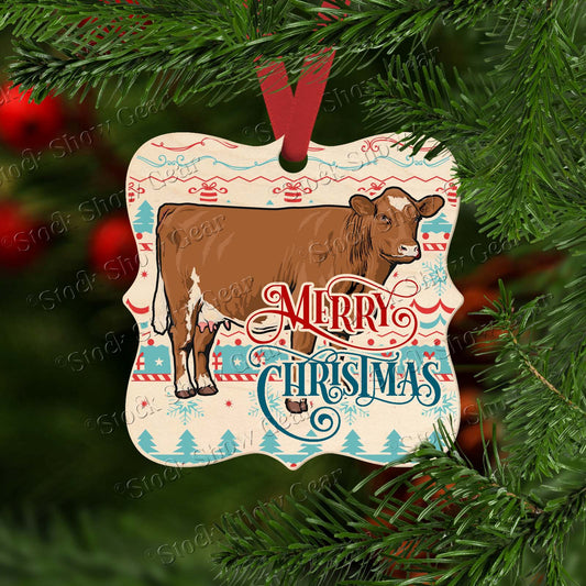 Shorthorn Heifer Wood Christmas Ornaments