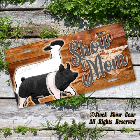 "Show Mom" Lamb and Pig License Plate Design