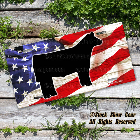 Show Steer "USA Wood" License Plate