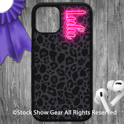 Show Heifer and Goat "Black-Leopard-Neon" Phone Cases-iPhone and Samsung