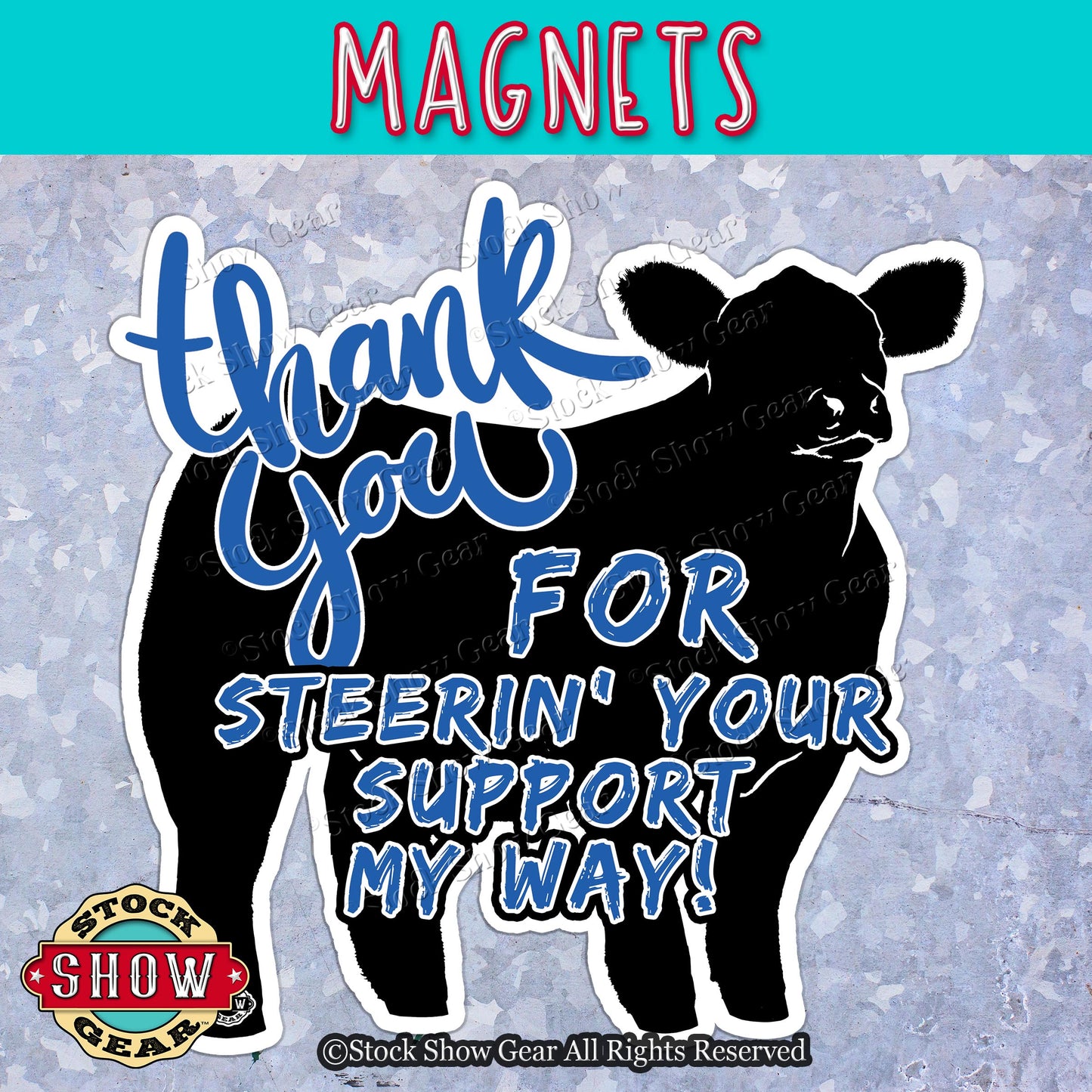 Show Steer Thank You Products-Magnets-UV DTF Stickers