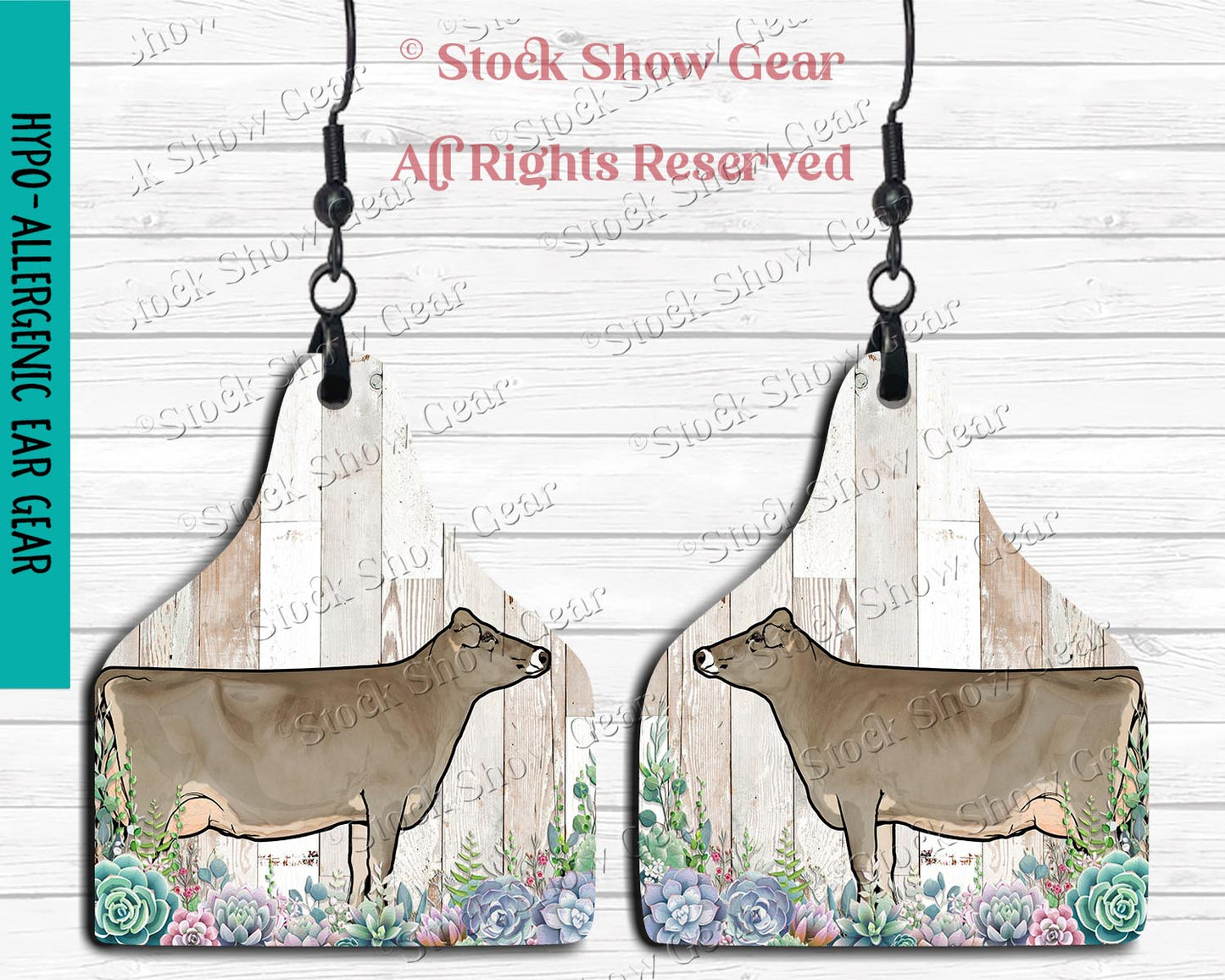 Brown Swiss Dairy Cow Earrings - Variety of Designs