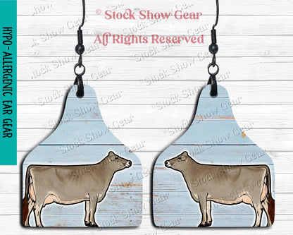 Brown Swiss Dairy Cow Earrings - Variety of Designs