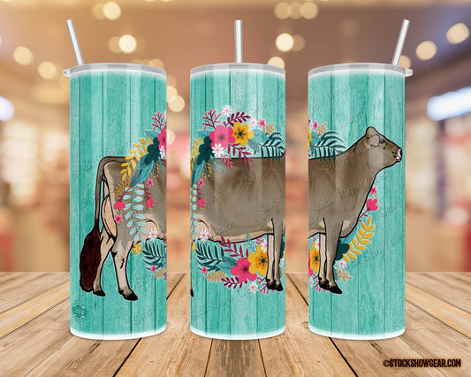 Brown Swiss "Happy Wreath" Tumbler Design